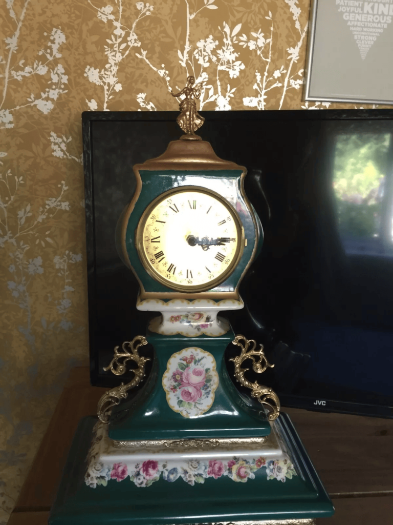 vintage italian ceramic mantel clock with westminster chimes 