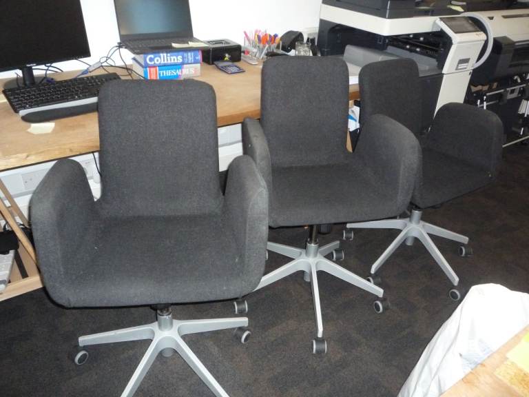 4 IKEA wheeled office chairs 