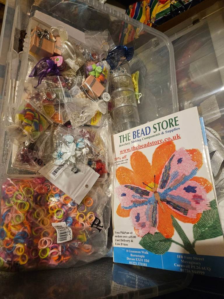 Box of random beads crafting