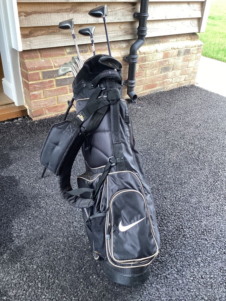 Nike golf bag and full set of golf clubs