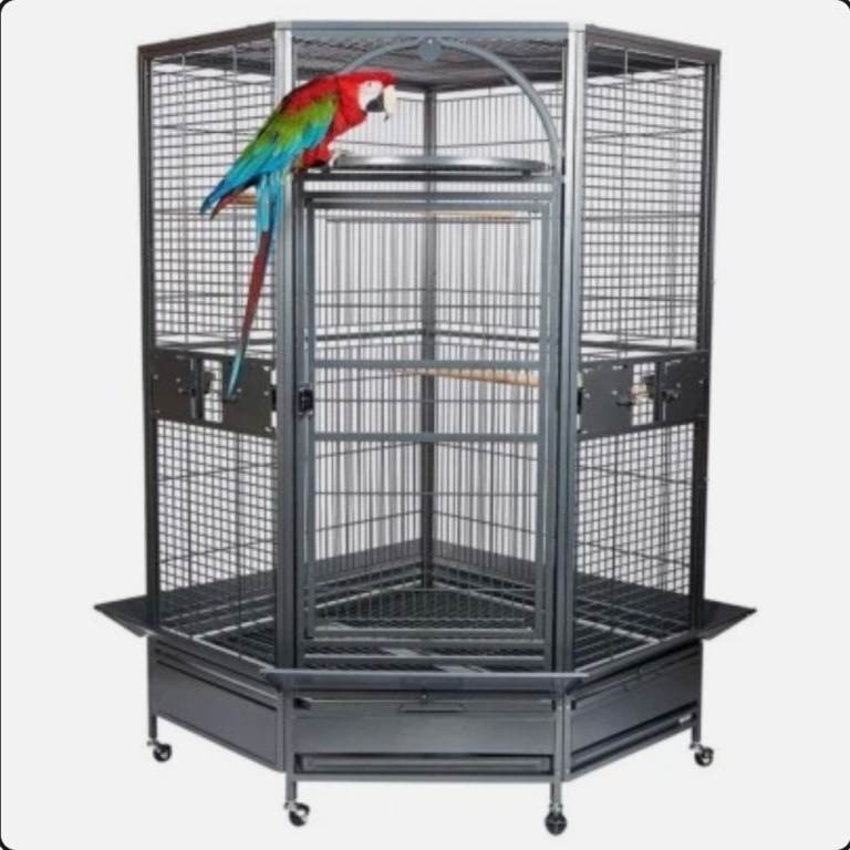 LARGE PARRROT CAGE corner bird cage  for macaw african grey etc