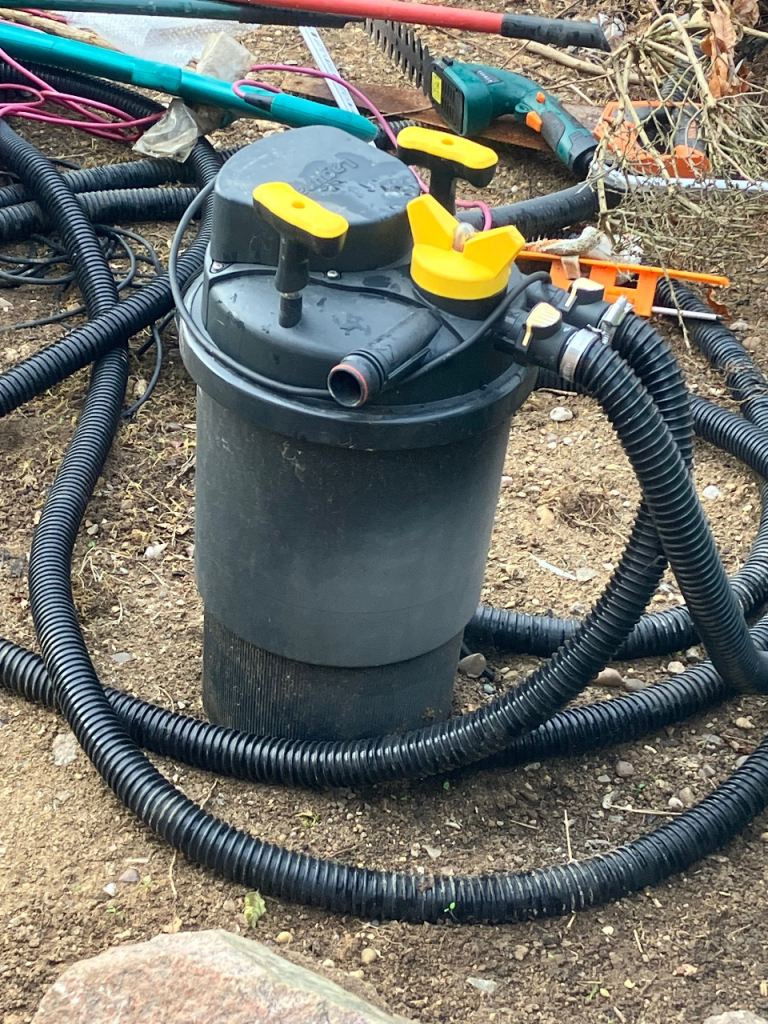 Pond pump and train water fall 