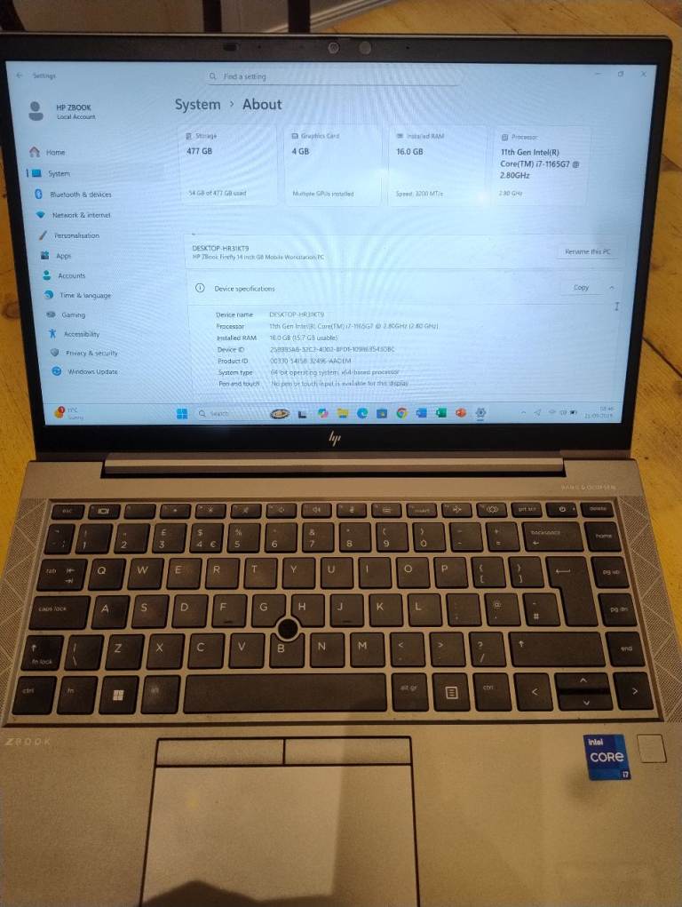 Super Powerful HP Firefly 14 Laptop - Core i7-11th gen 16GB 512GB SSD NVidia  Graphics 4GB VRAM 