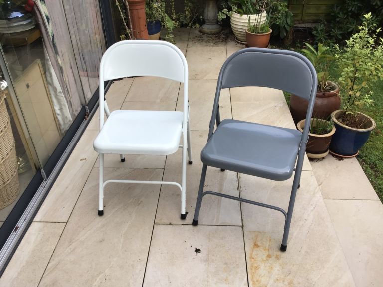 Habitat Macadam Metal Folding Chairs. £20 for both.