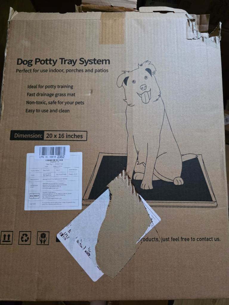 Puppy Dog Litter Training Tray with 2 Packs Dog Grass Pee Pads for Replacement (40.6x50.7cm)