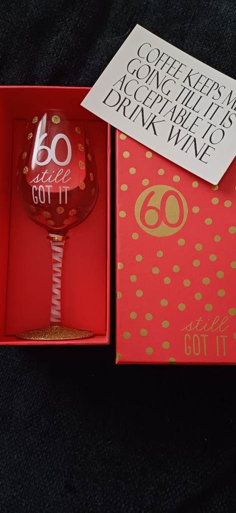 60th birthday wine glass