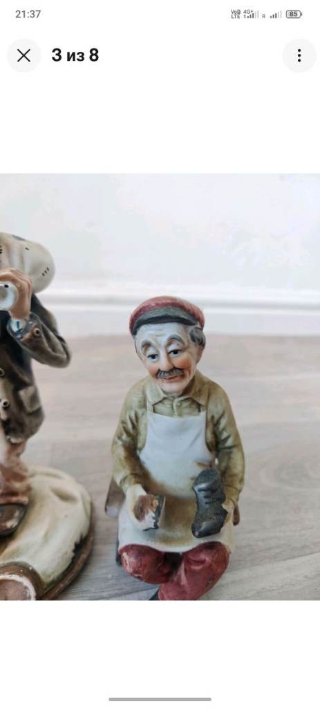 Vintage Porcelain Figurines Set of 3 - Old Men/Hobo/Shoemaker  Capodimonte Style
