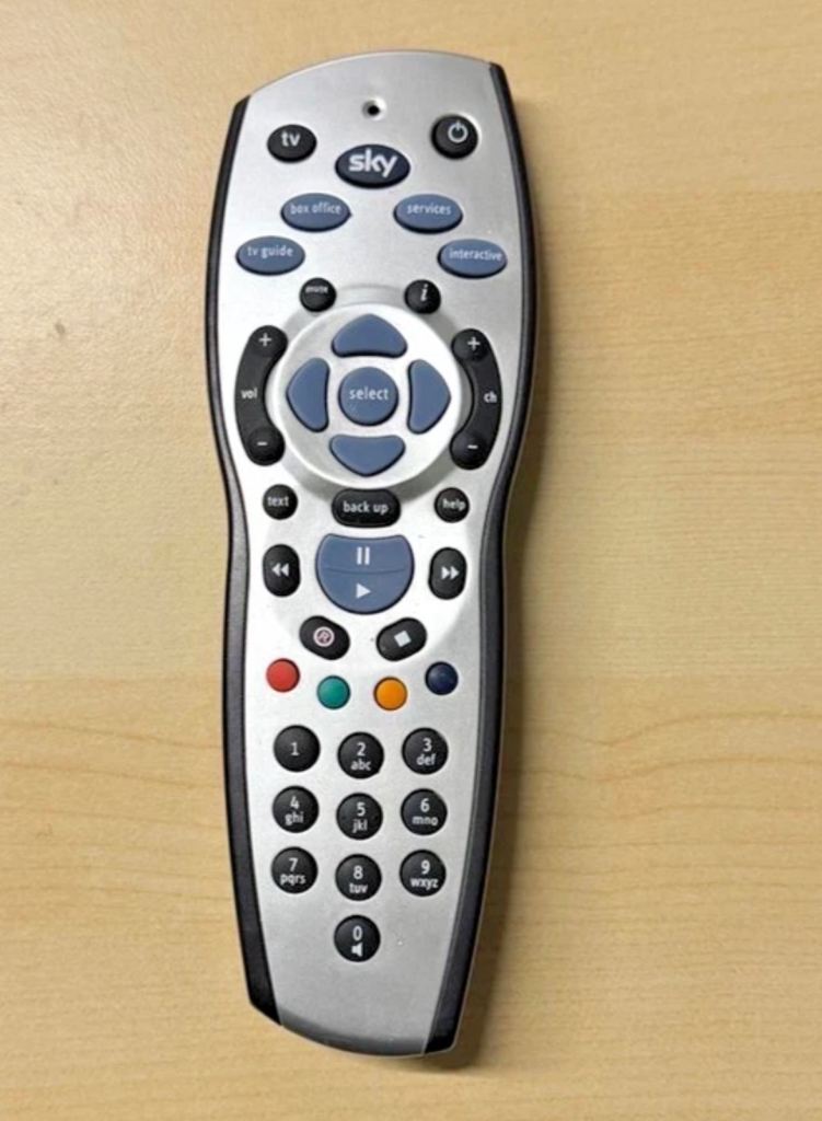 Sky TV Remote Control – Silver, Good Condition