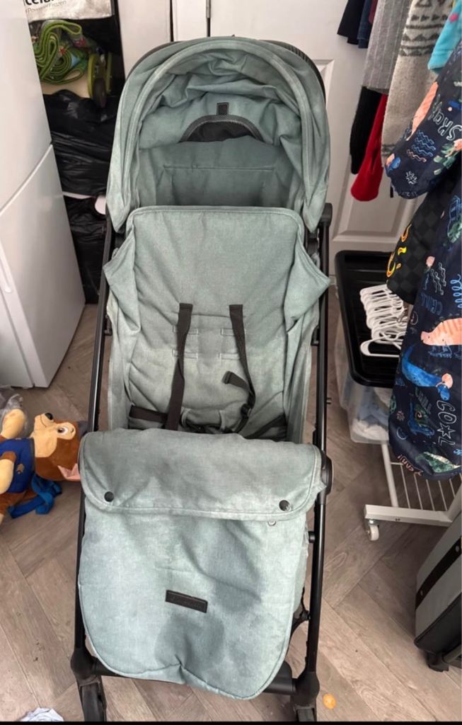 Light Green Baby Pushchair / Stroller - Good Condition