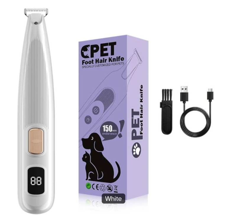 Pet Grooming Trimmer – Low Noise Dog Cat Paw Face Ear Hair Clipper – USB Rechargeable