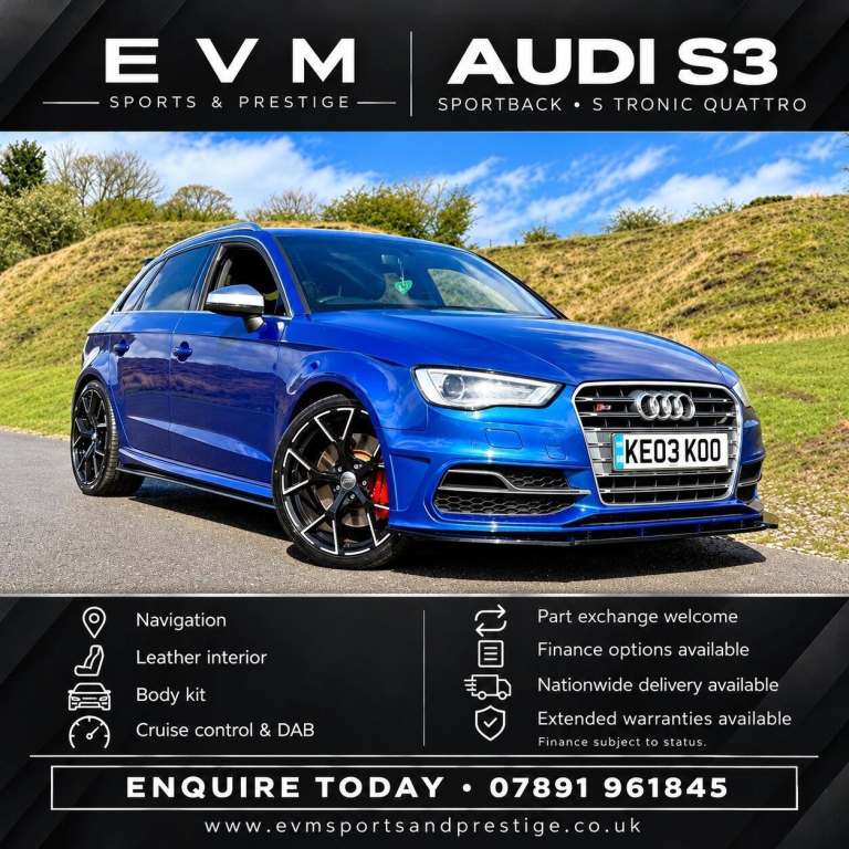 2015 Audi S3 2.0 TFSI Sportback S Tronic quattro Euro 6 (s/s) 5dr (Nav) HATCHBACK Petrol Automatic