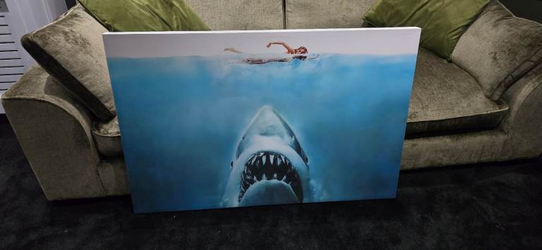High Quality Canvas - Jaws | 48" x 31" | Wall Art
