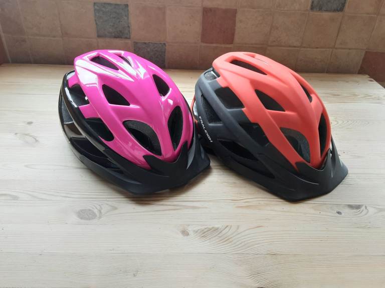 Pair Of Raleigh Bike Helmets