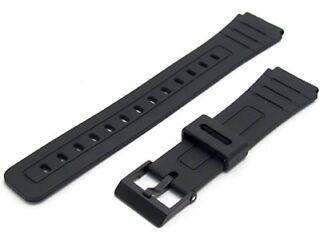 Unisex Watch Strap 18mm Black Resin to fit Casio F91, F91-W, F105, F94 - Brand New