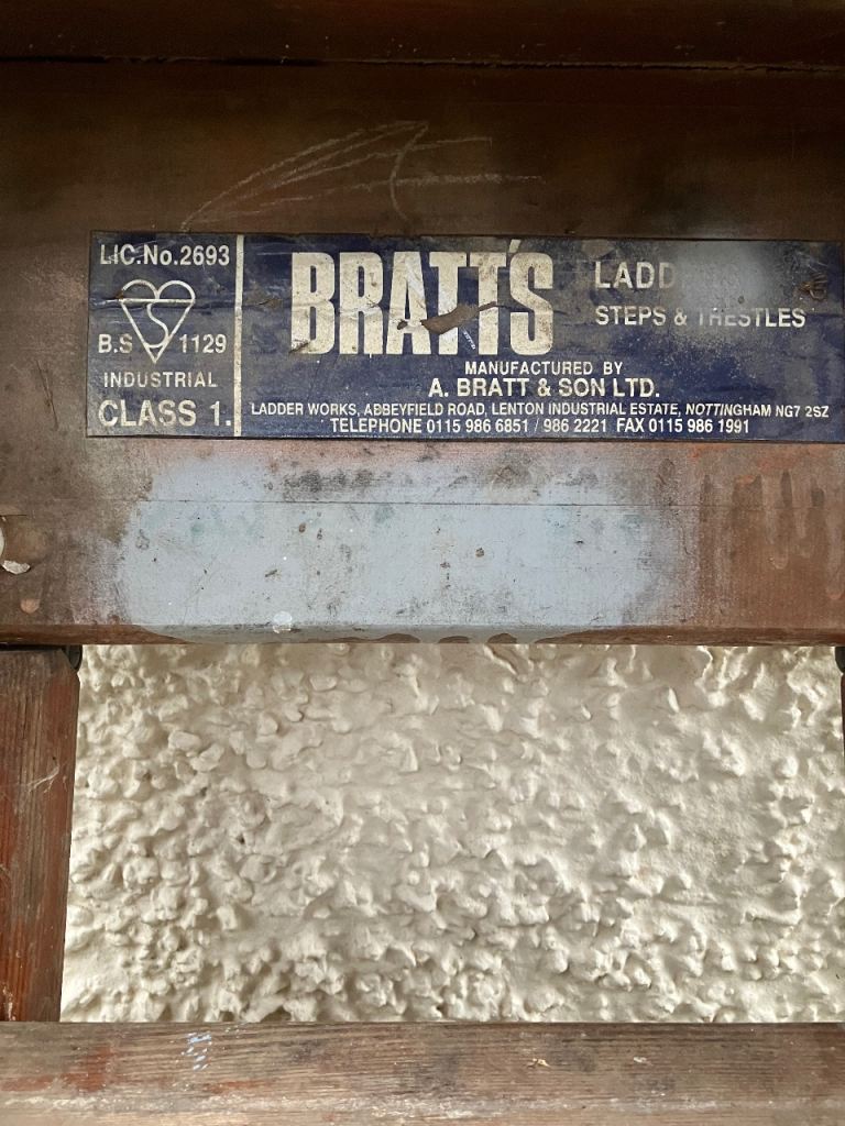 Vintage Bratts heavy duty wooden ladder