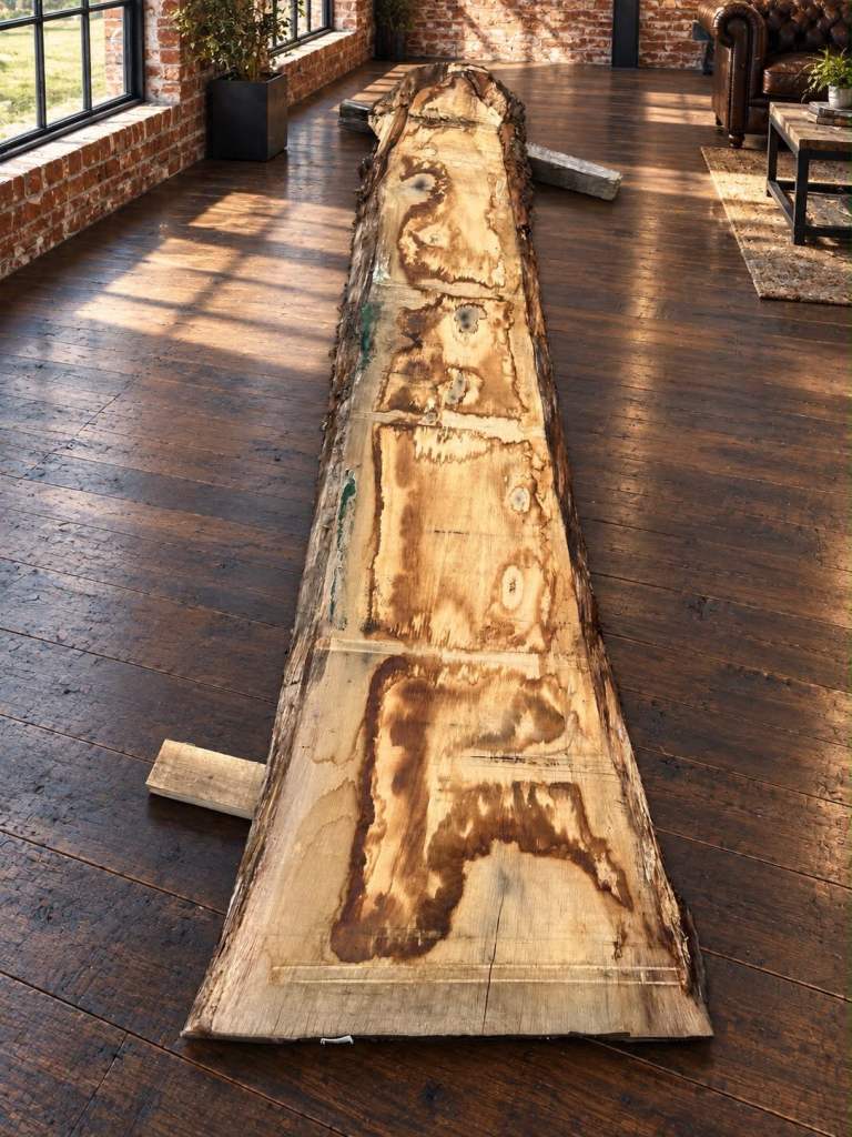 Large Live Edge Oak Timber Slab 3.04m River Epoxy Resin Tabletop 55mm #13