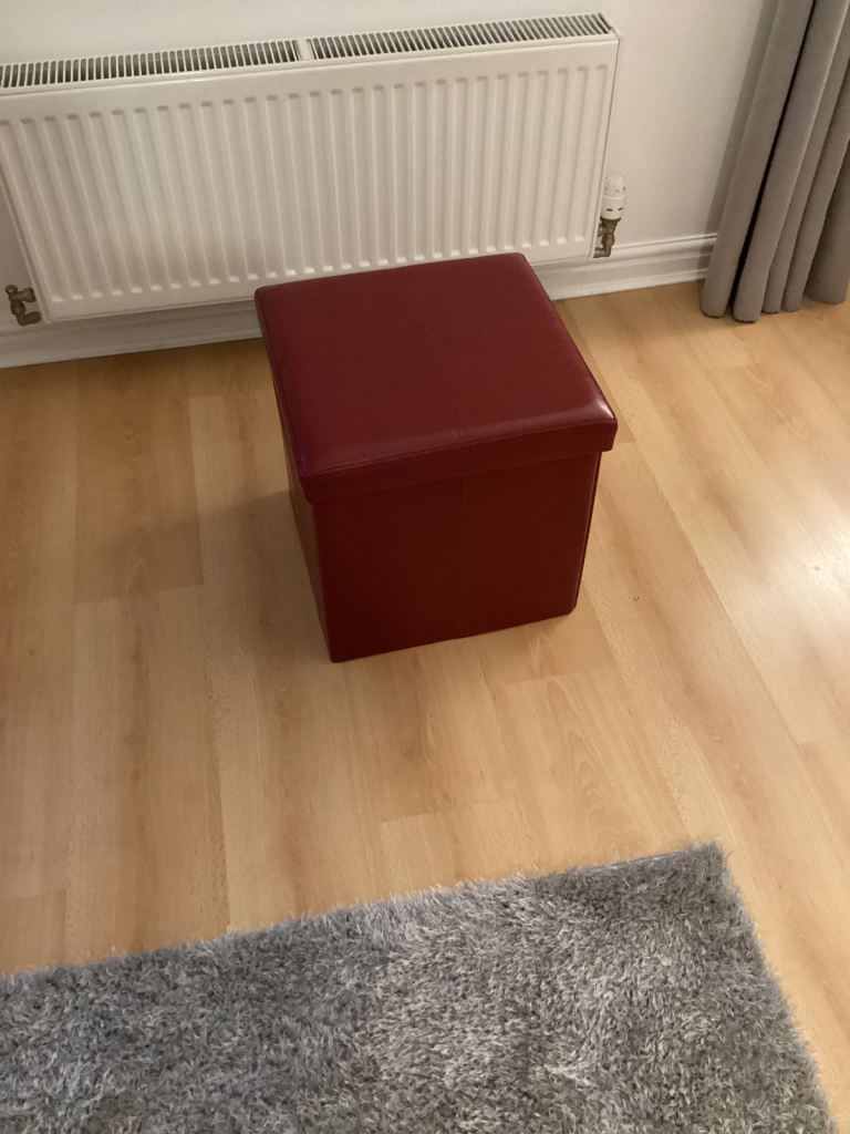 Faux Leather Cube Ottoman