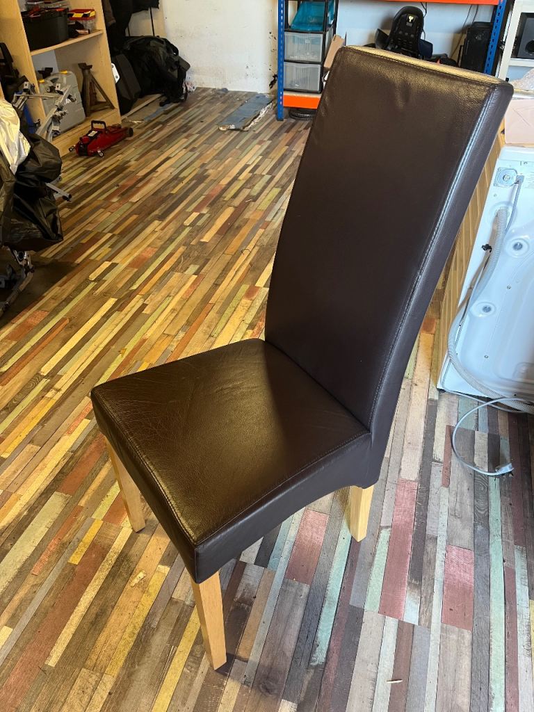 Fishpools leather dining chairs x6