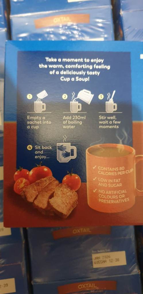 Batchelors Cup a Soup Oxtail Soup 4 Instant Soup Sachets 78g