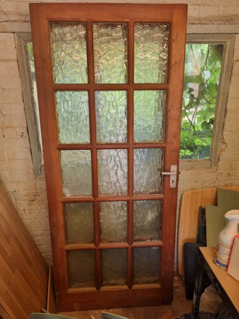 Double internal door with glass panels