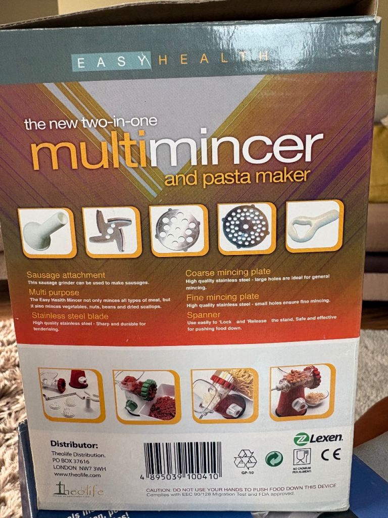 Easy Health Multimincer and Pasta Maker – Very Good Condition