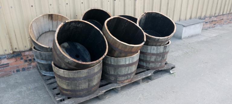Oak half barrel - planter
