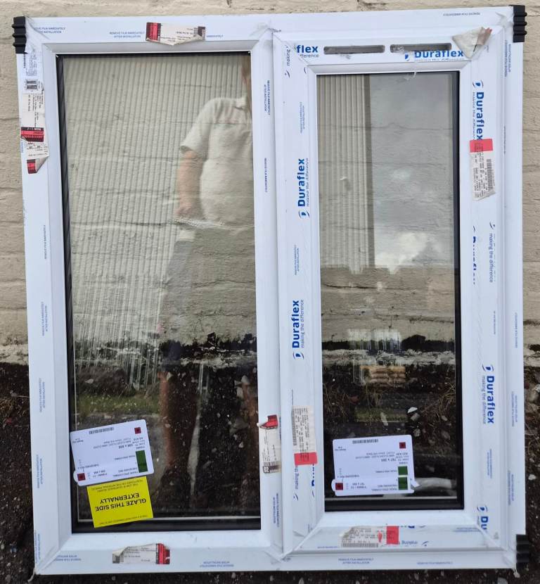 New UPVC Double Glazed White Window 840mm W x 950mm H #142