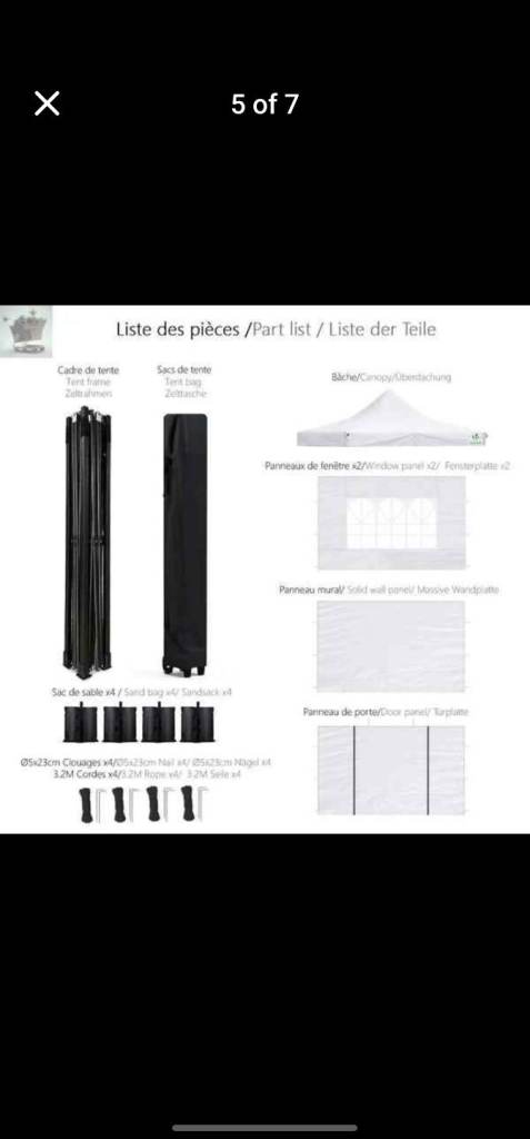 HEAVY DUTY POP UP GAZEBO 3m x 3m COMMERCIAL MARKET STALL WITH 4 WEIGHT BAGS (4 Walls, Grey)