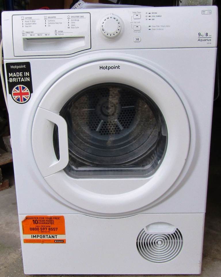 HOTPOINT AQUARIUS 9KG CONDENSER TUMBLE DRYER B class EXCELLENT CONDITION