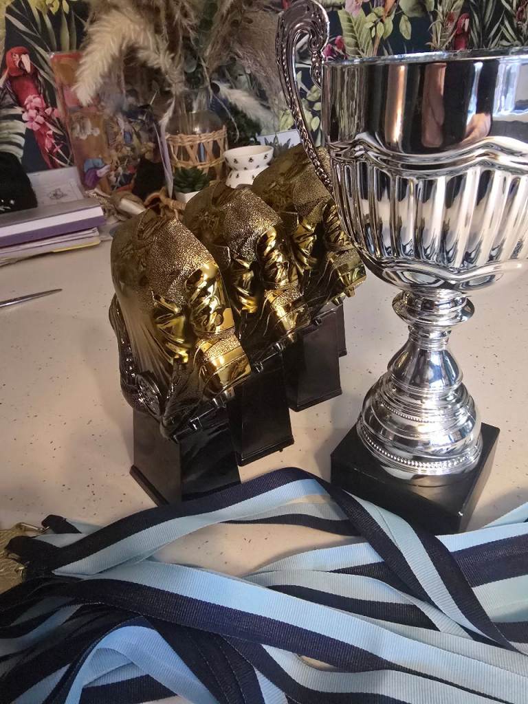 Football trophies and medals 