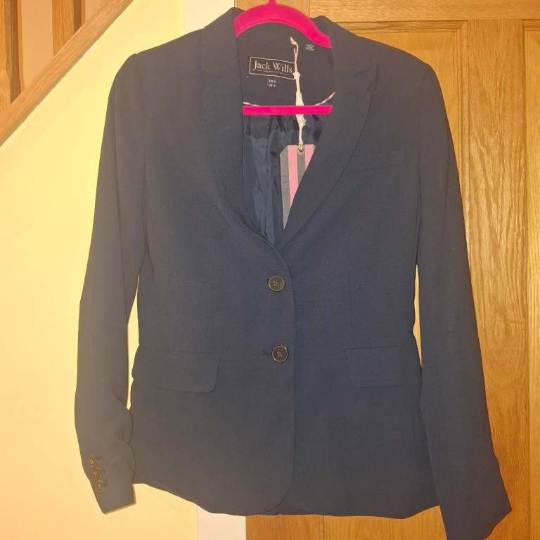 Jack Wills Nesbit Crepe Blazer Navy Blue - UK 8, New with Tags