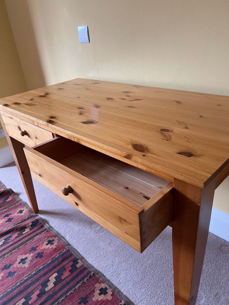 Solid Wood Desk with Two Drawers – Good Condition
