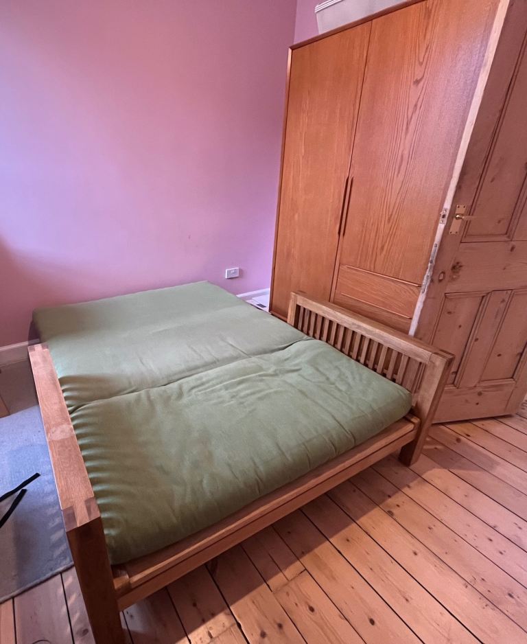 Futon company - OKE - 2 seated solid oak sofa bed