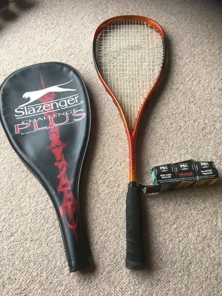 Slazenger Squash Racket with Case & Balls – Good Condition