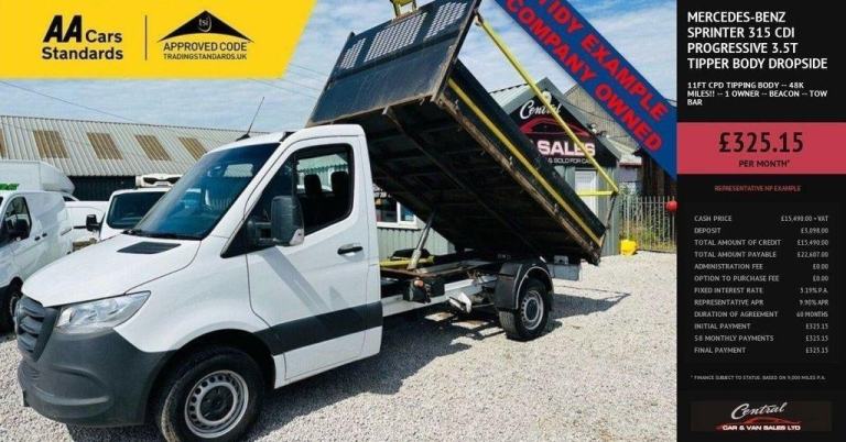 2021 Mercedes-Benz Sprinter 315 CDI PROGRESSIVE 3.5T TIPPER BODY DROPSIDE PICKUP