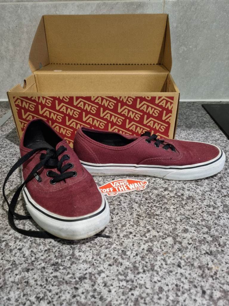 Vans burgundy Canvas Trainers - Good Condition size UK 5.5