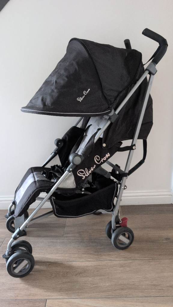 Silver Cross Pushchair – Lightweight, Black, Good Condition