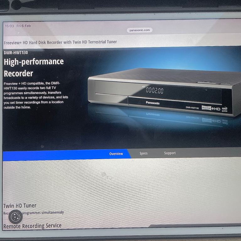 DMR-HWT130 HI DEFINITION RECORDER