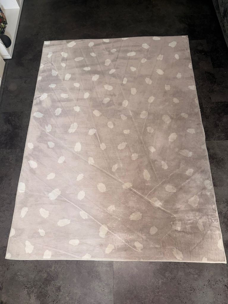 Grey and white spotty rug