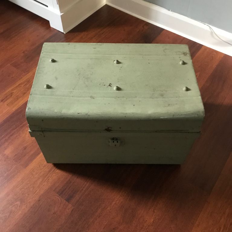 Metal storage trunk