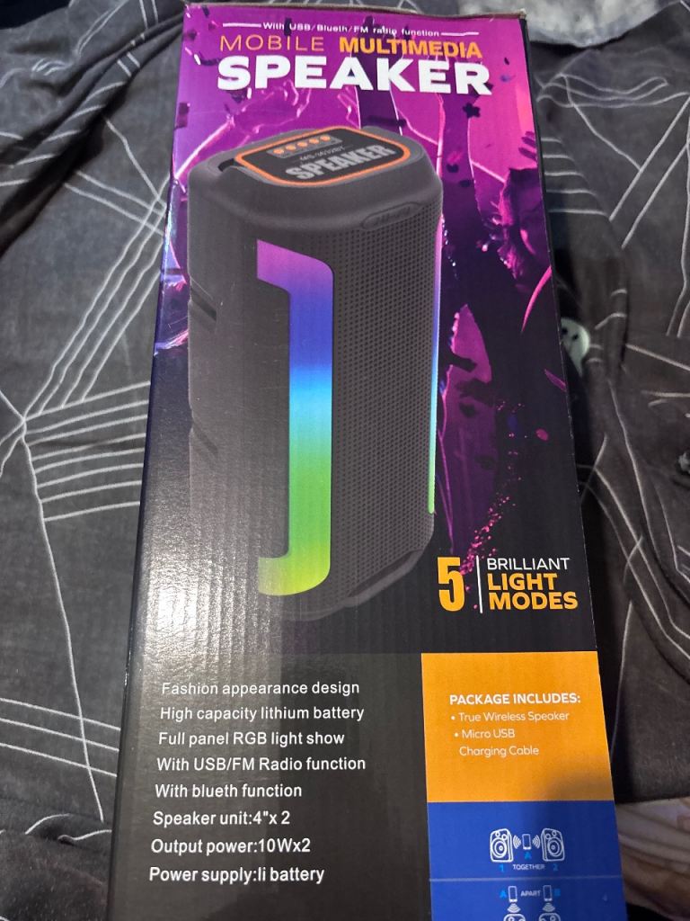 New Mobile Multimedia Speaker – RGB Light Modes, Bluetooth