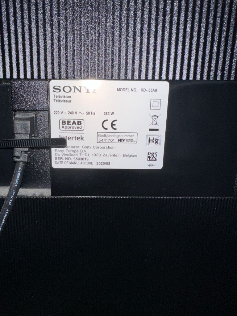 Sony 55” OLED TV - KD-55A8