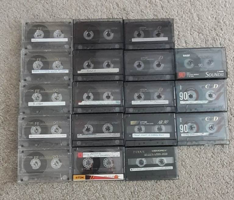 18 x Used 90min  Cassette Tapes - TDK /BASF / Memorex