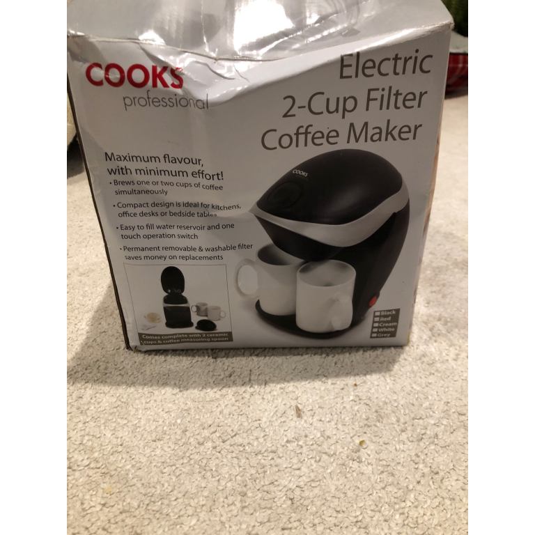 Cooks 2 cup filter coffee maker