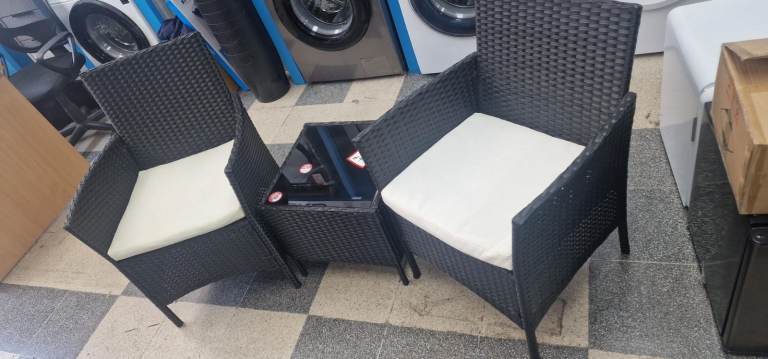 £99 New Black Polyratten Garden Set 3 Piece