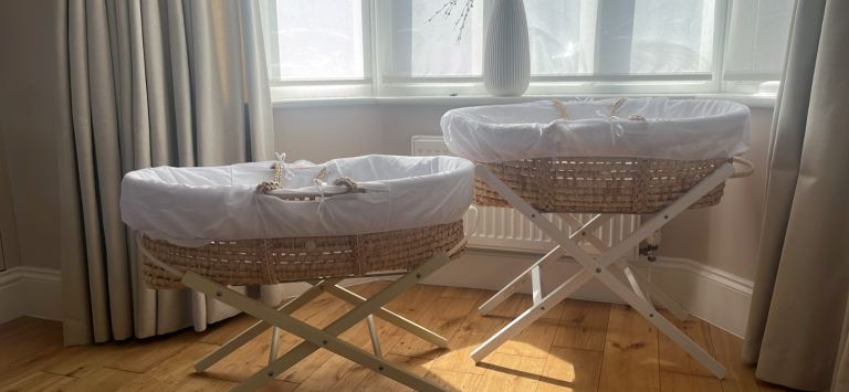 2 x Moses Basket with Stands
