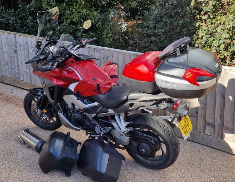 Honda VFR800X, middleweight V4 sports tourer, in good condition and with lots of extras.