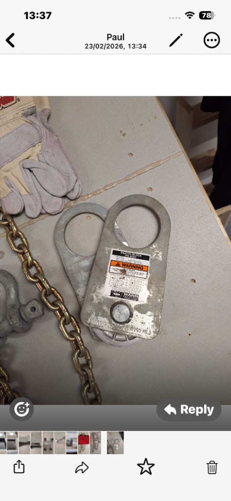 WARN SNATCH block . Chain and shackle