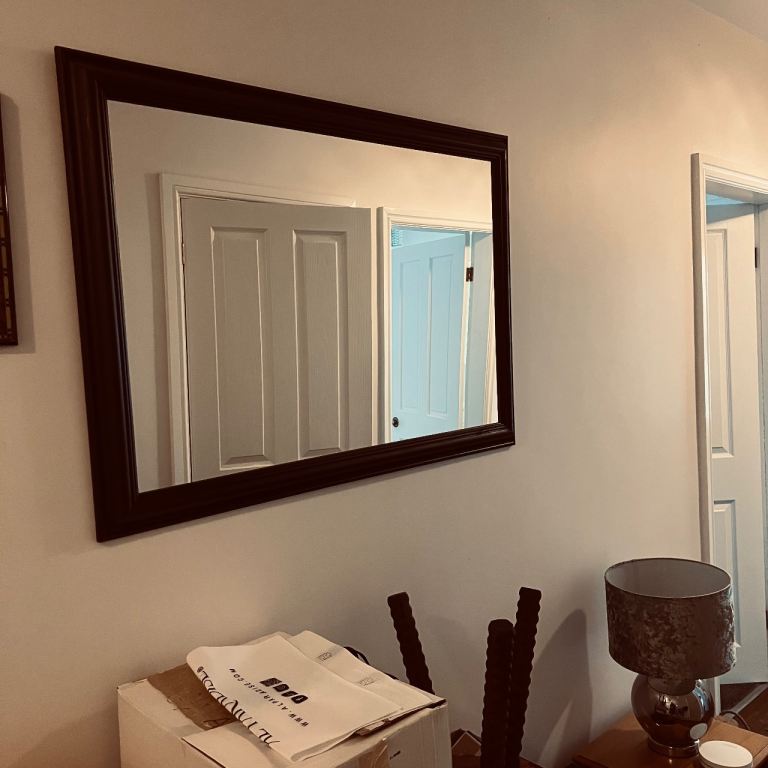 Large wooden surround mirror 