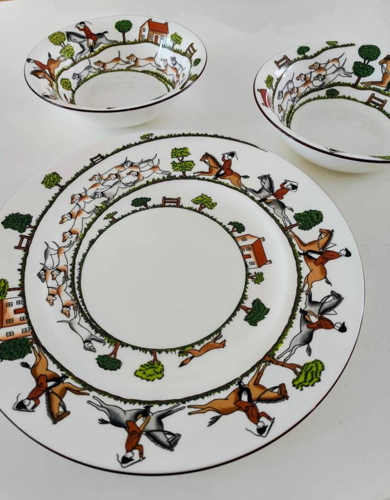 Staffordshire Pottery Hunting Scene VGC 
